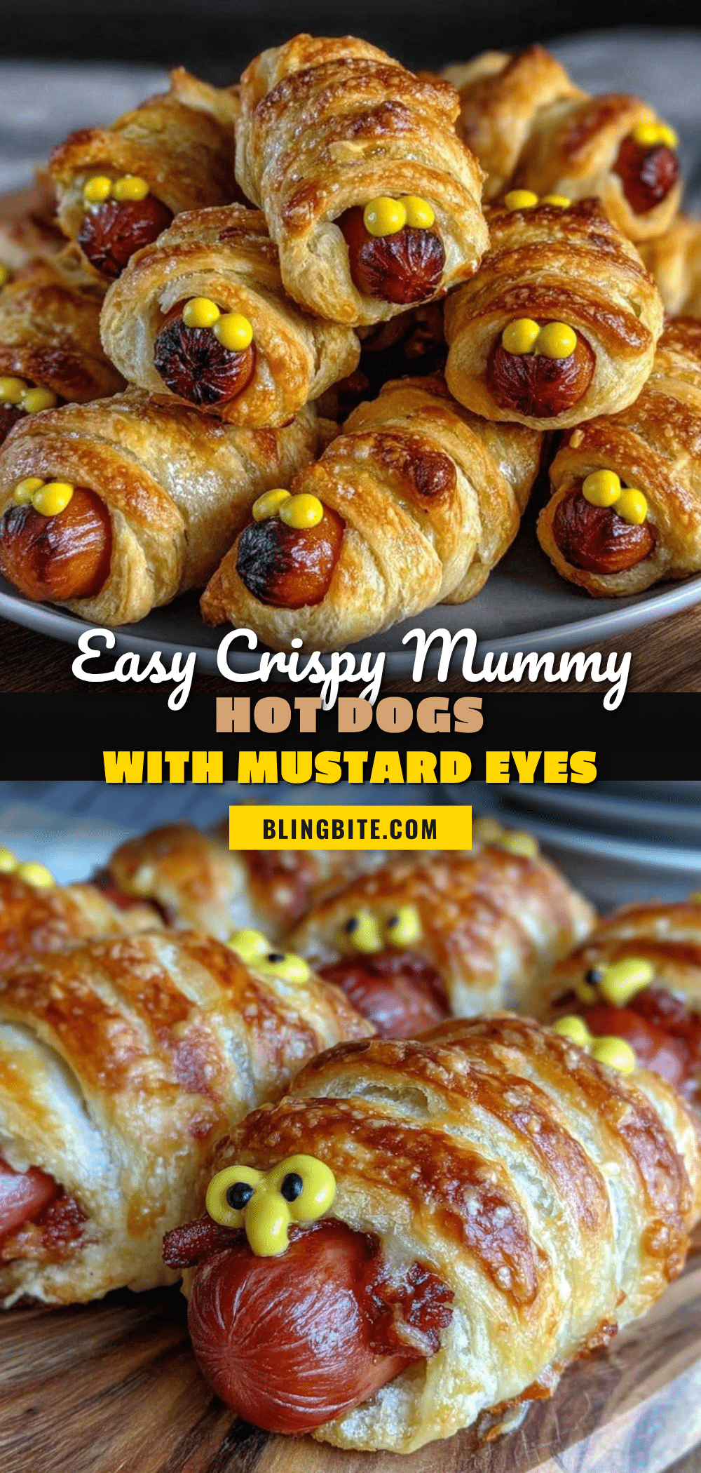 Easy Crispy Mummy Hot Dogs recipe