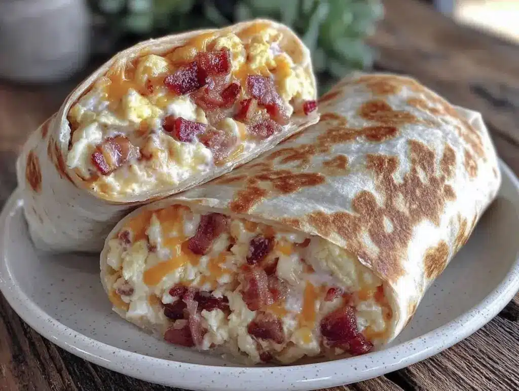 easy freezer-ready egg and cheese breakfast burritos - featured image