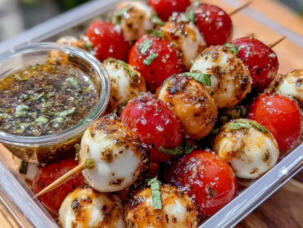 easy mini caprese skewers - featured image