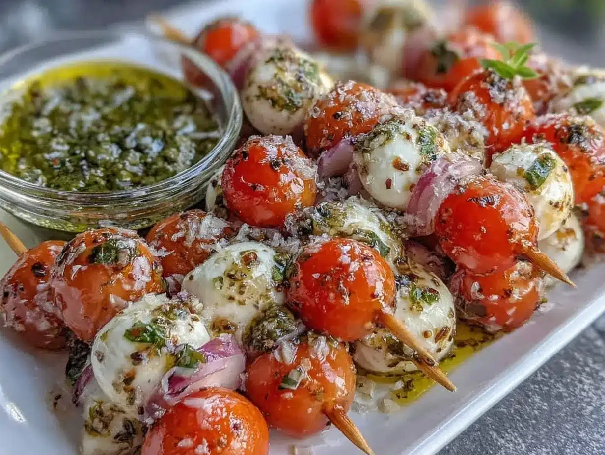 easy mini caprese skewers preparation steps