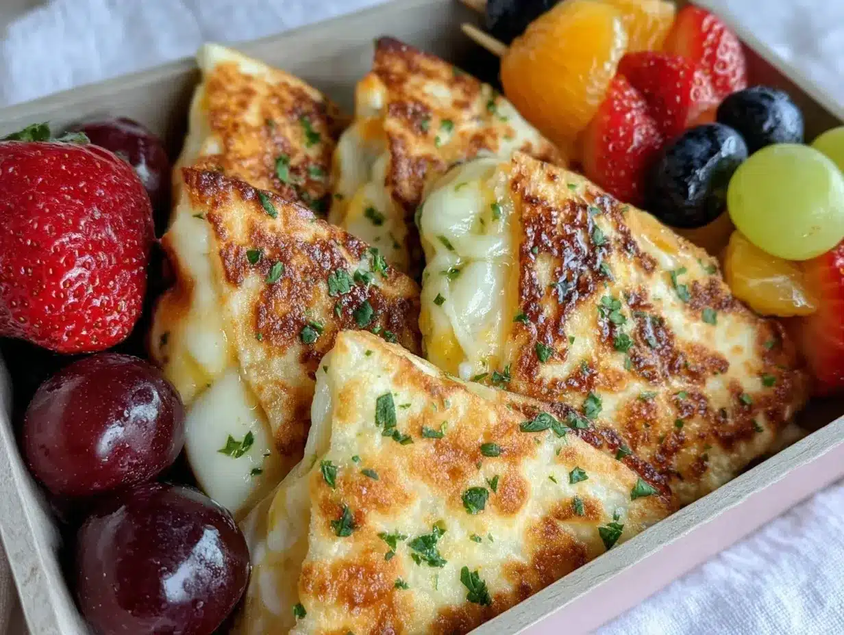 Easy Mini Cheese Quesadilla Bento Box preparation steps