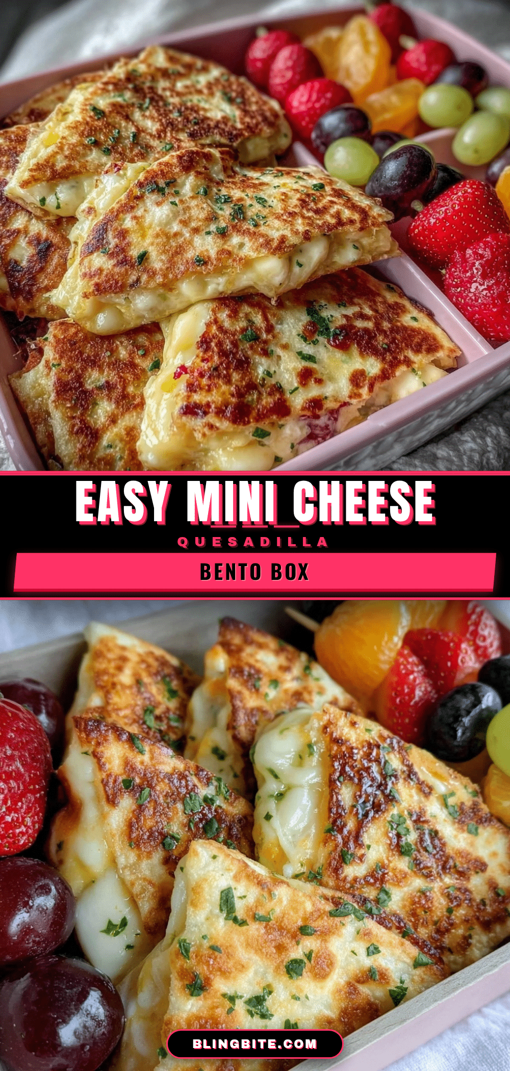 Easy Mini Cheese Quesadilla Bento Box recipe