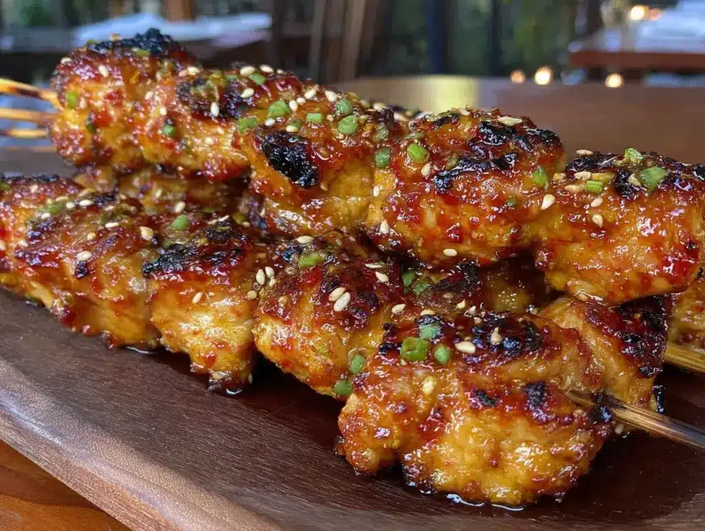 firecracker chicken skewers - featured image