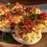 firecracker deviled eggs - featured image