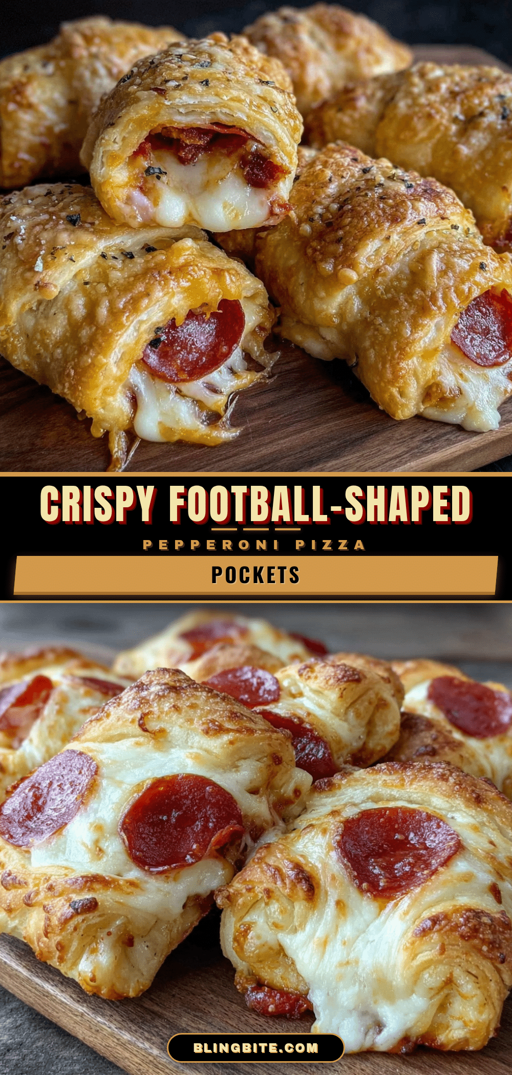 football-shaped crescent roll pepperoni pizza pockets recipe