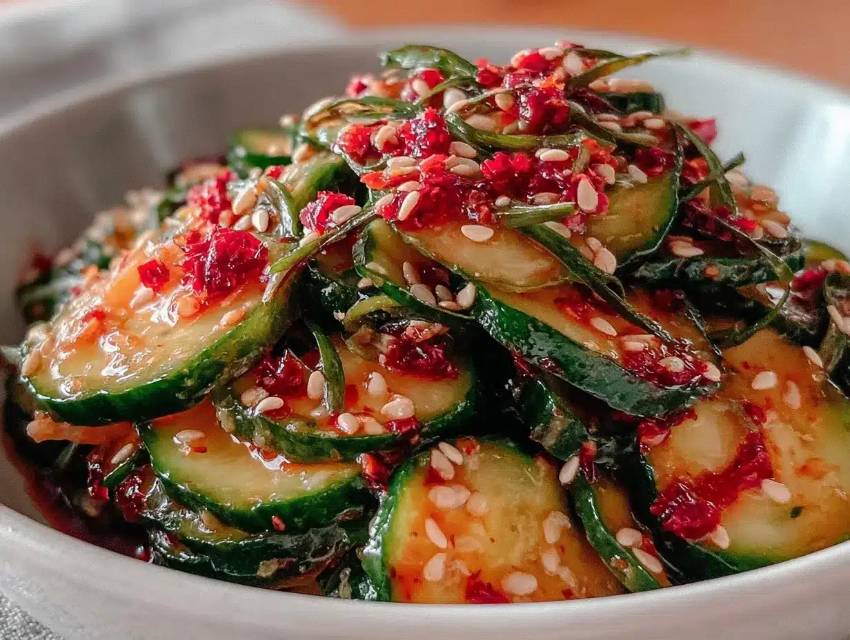 fresh asian sesame cucumber salad preparation steps