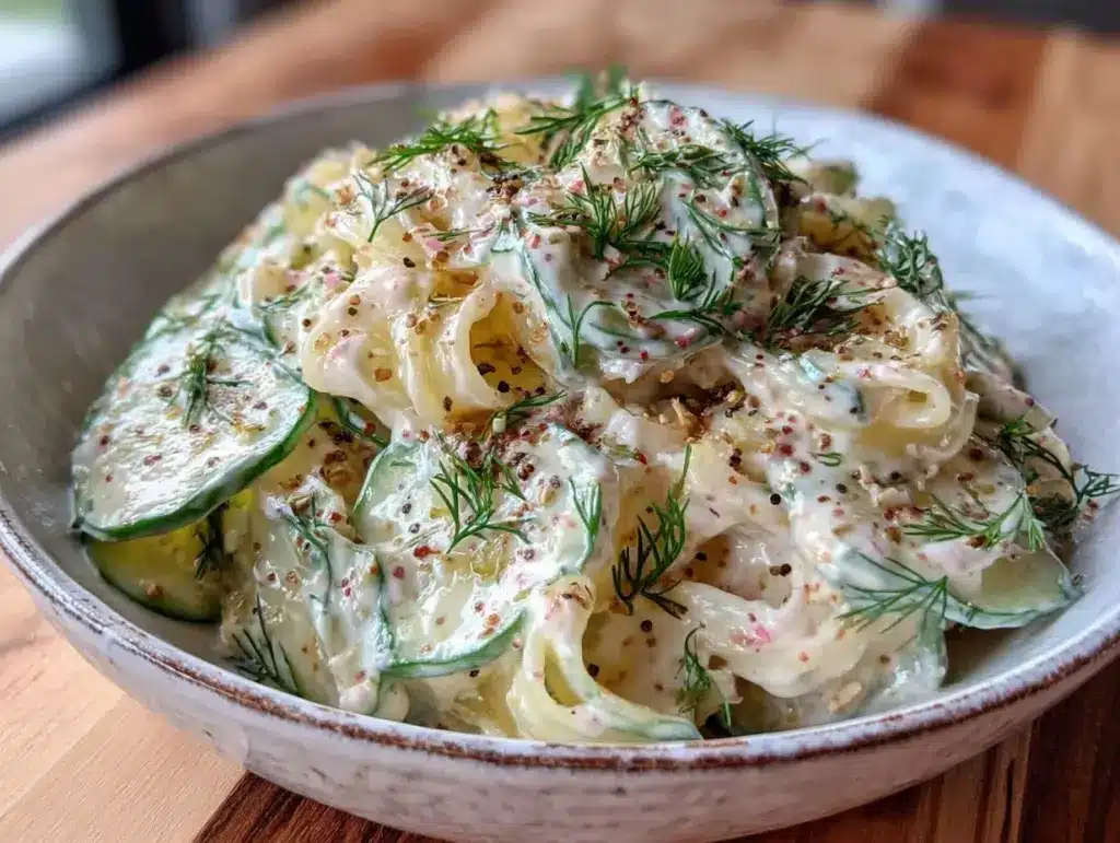 fresh creamy cucumber salad - featured image