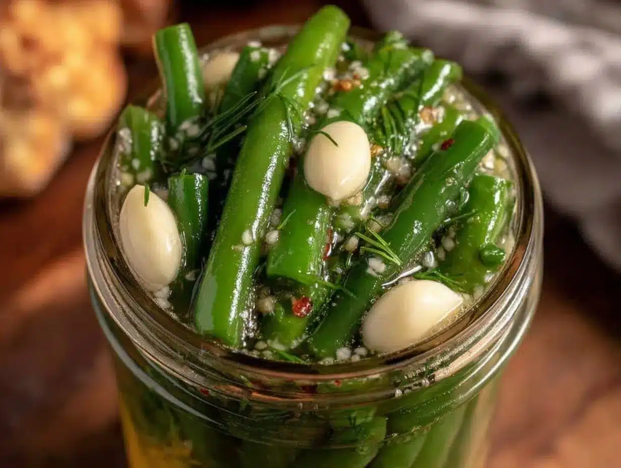 fresh garden dilly beans preparation steps