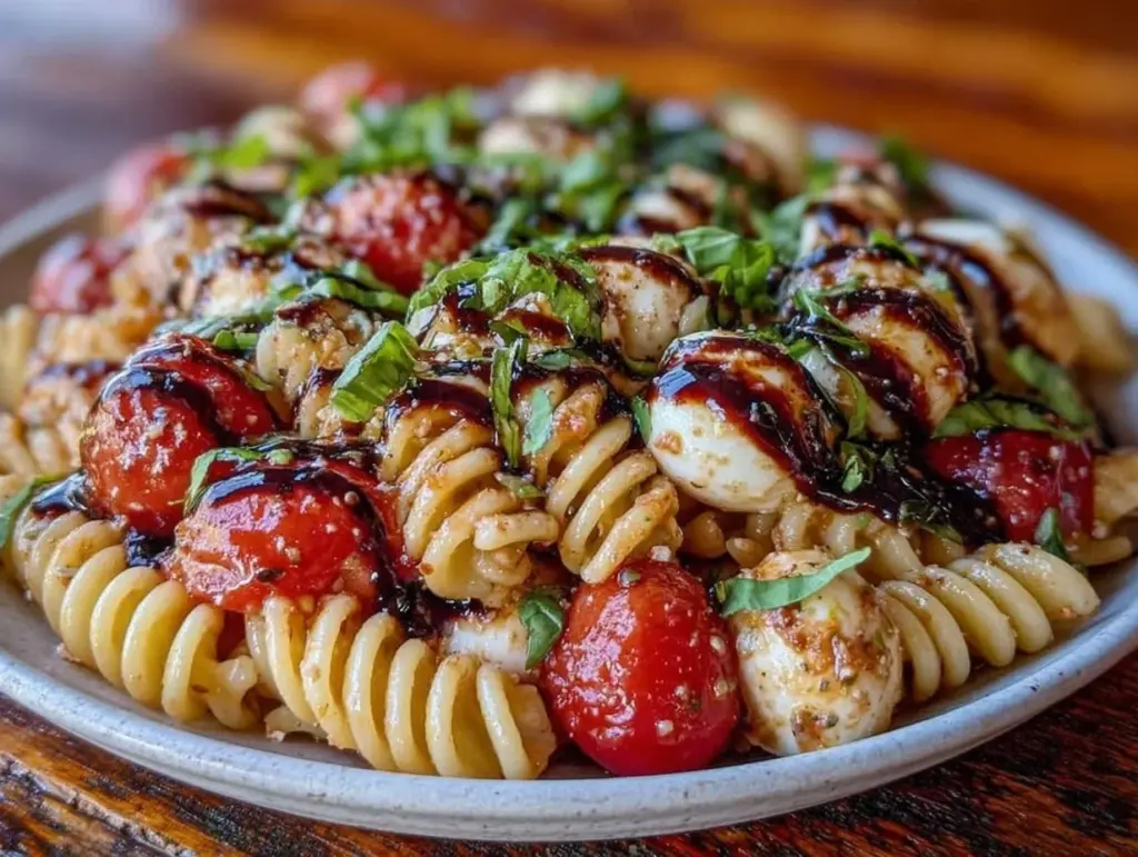 Fresh No-Cook Caprese Pasta Salad - featured image