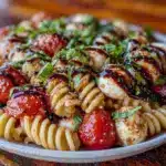 Fresh No-Cook Caprese Pasta Salad - featured image