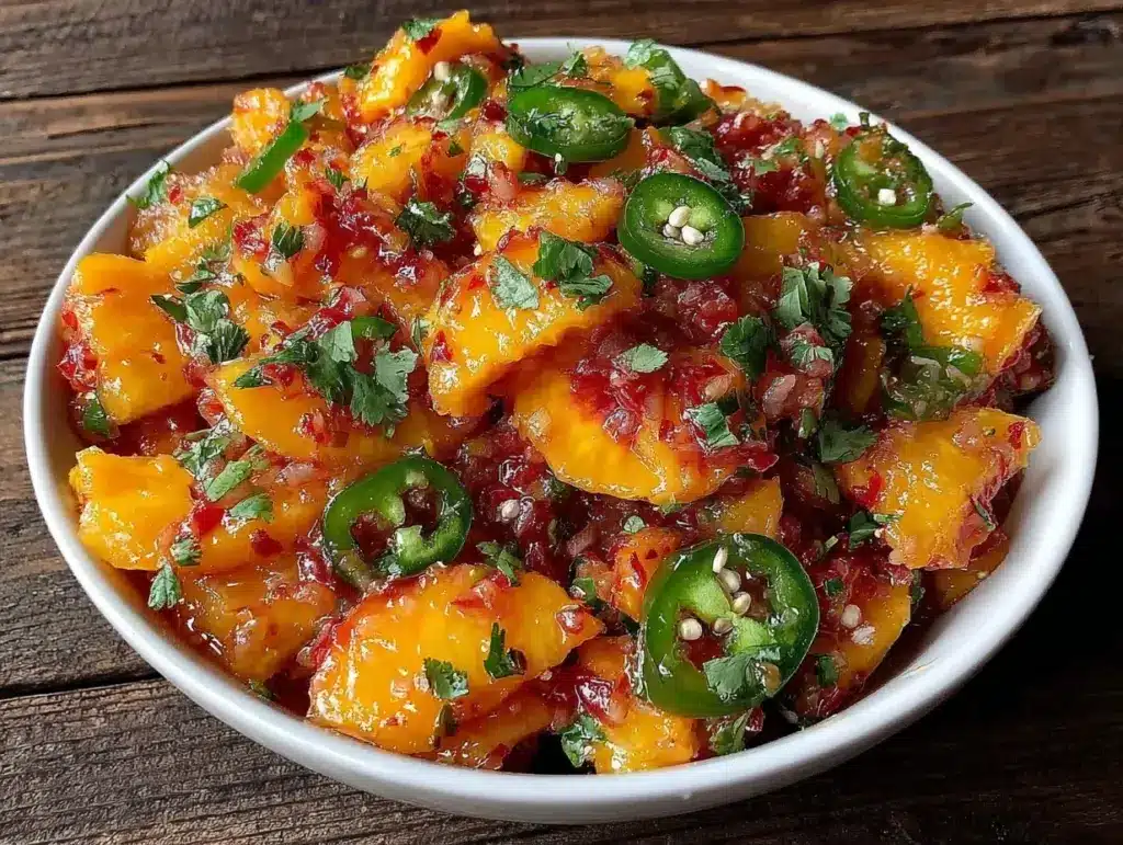fresh peach salsa - featured image