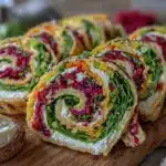 fresh rainbow veggie pinwheels - featured image