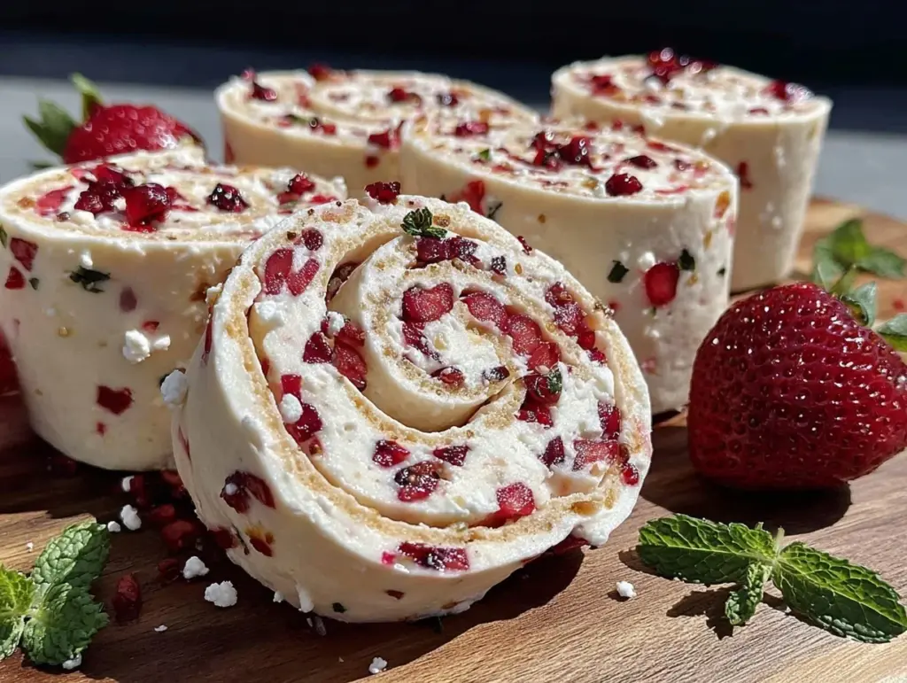 Fresh Strawberry Cream Cheese Pinwheel Sandwiches - featured image