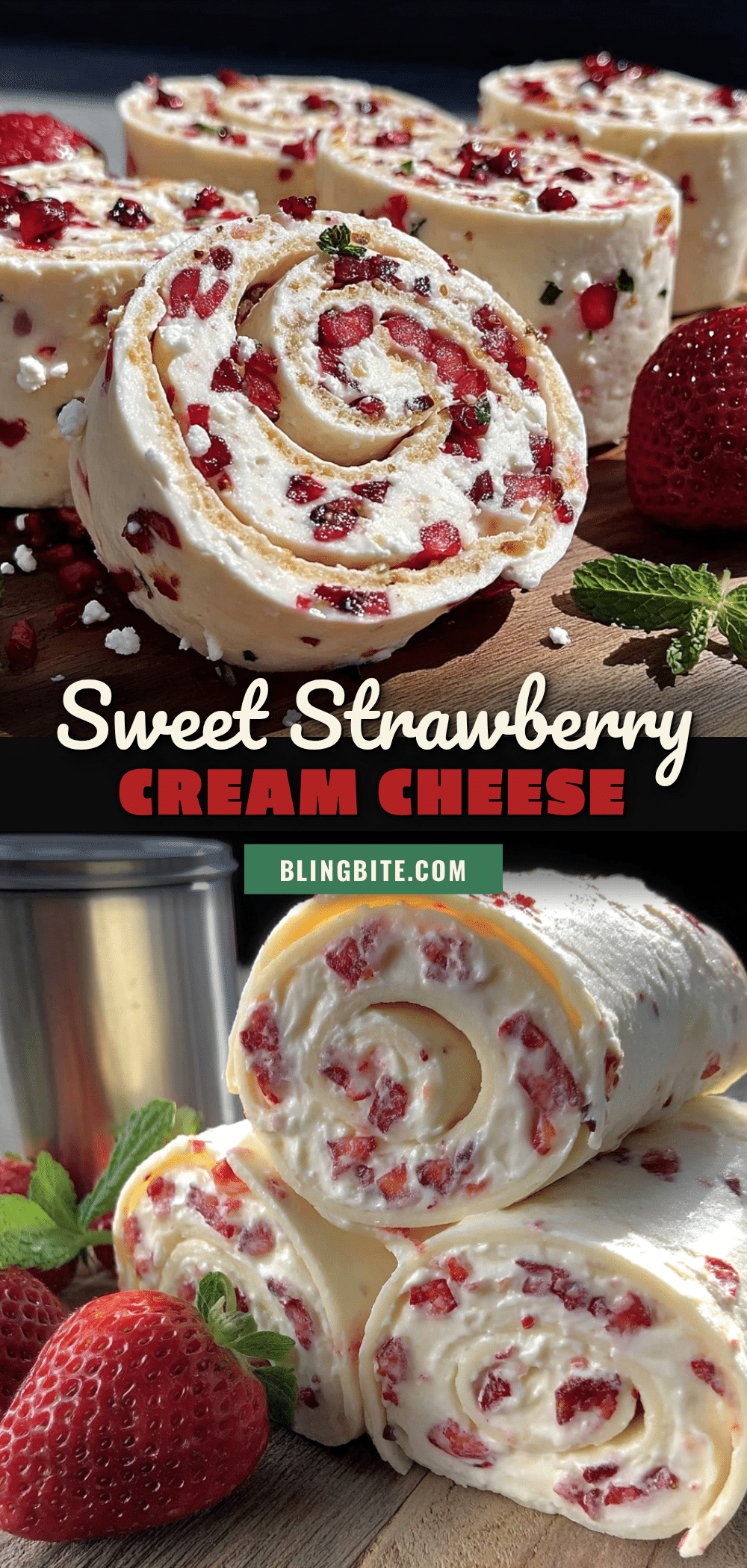 Fresh Strawberry Cream Cheese Pinwheel Sandwiches recipe