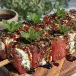 fresh watermelon feta skewers - featured image