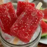 frozen watermelon frosé popsicles - featured image