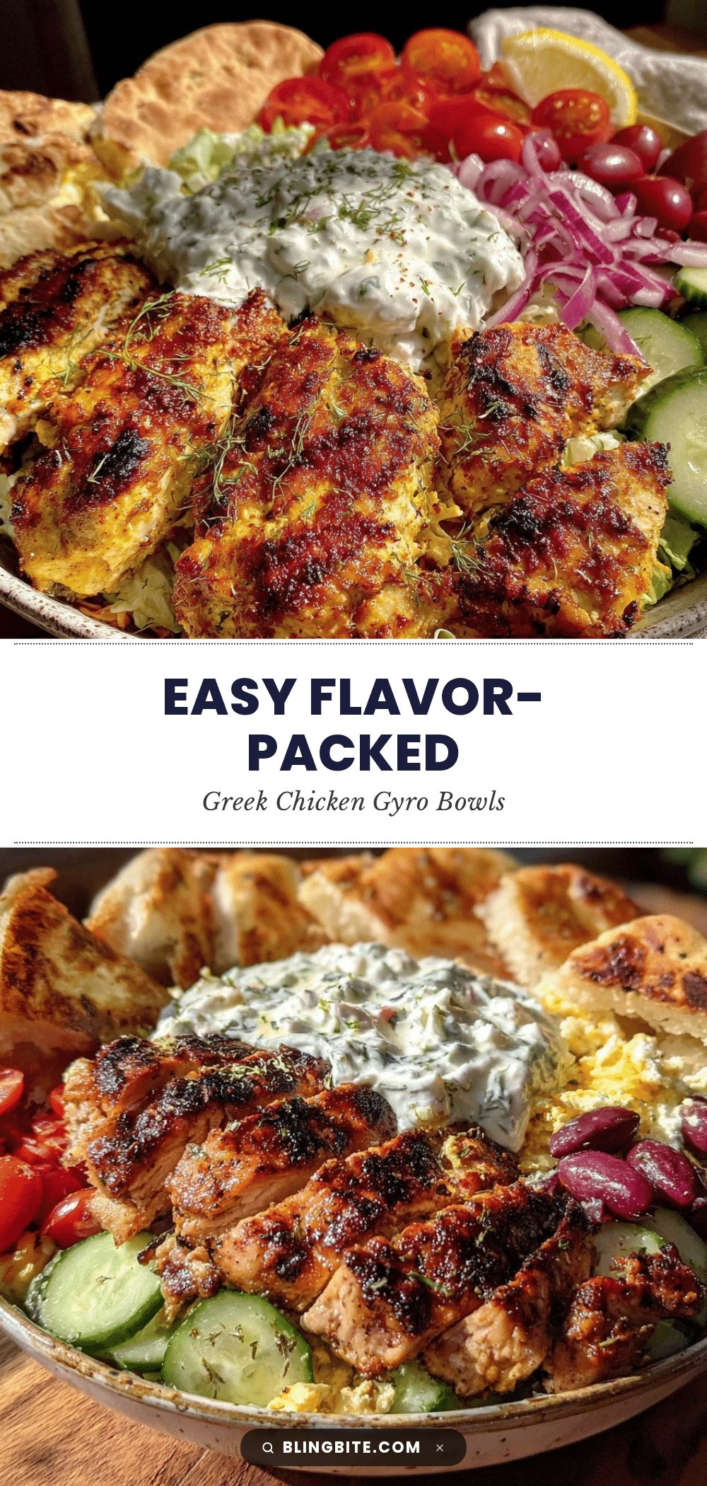Greek chicken gyro bowls recipe