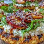 grilled peach and arugula flatbread - featured image
