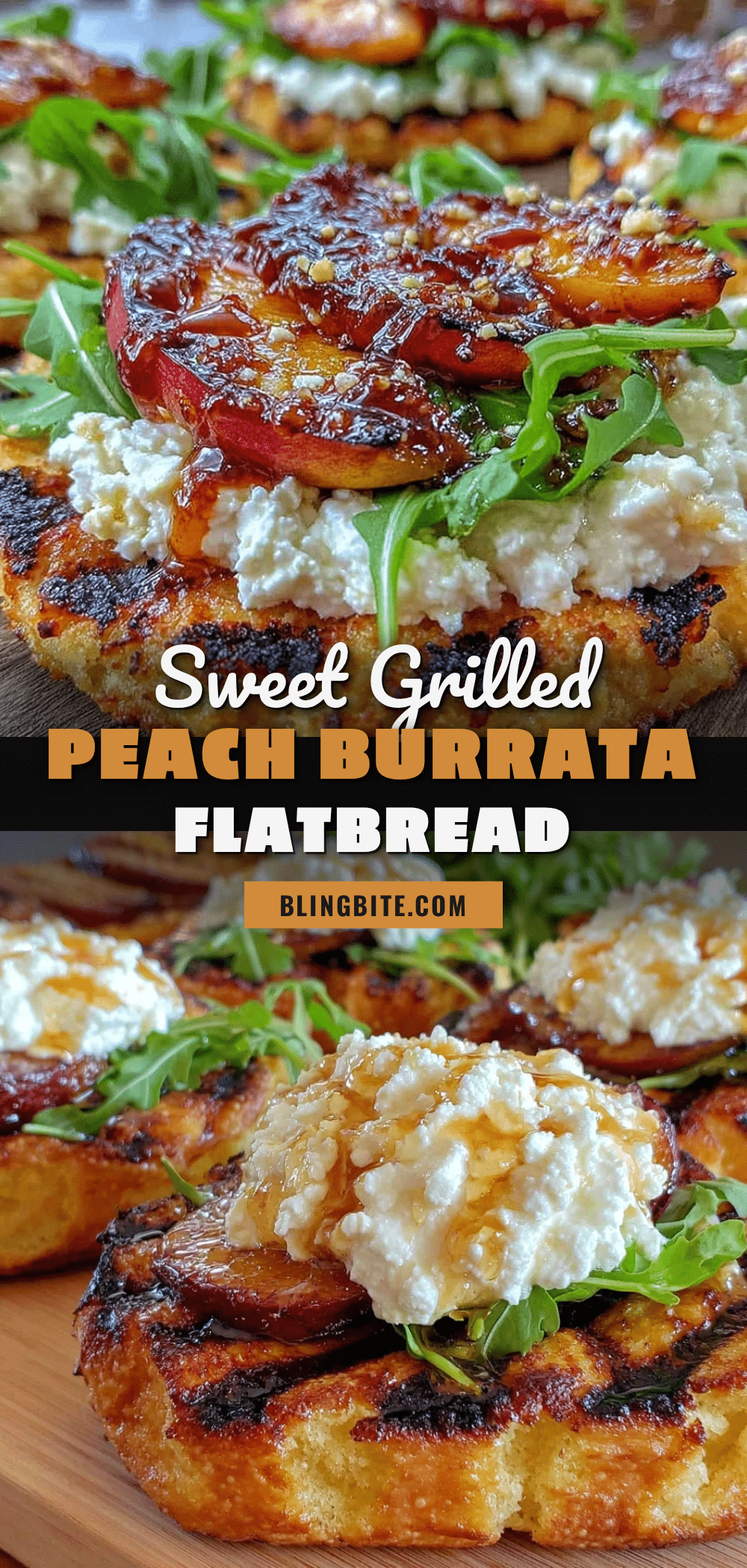 grilled peach and arugula flatbread recipe