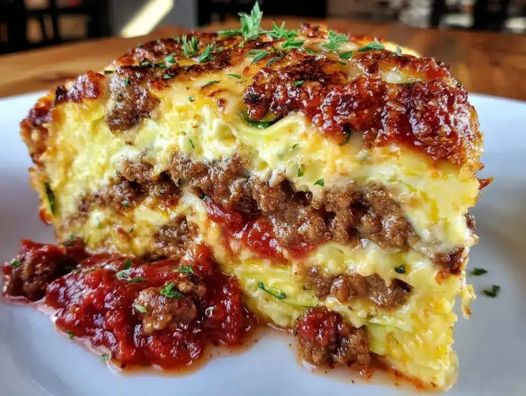 healthy zucchini noodle lasagna - featured image