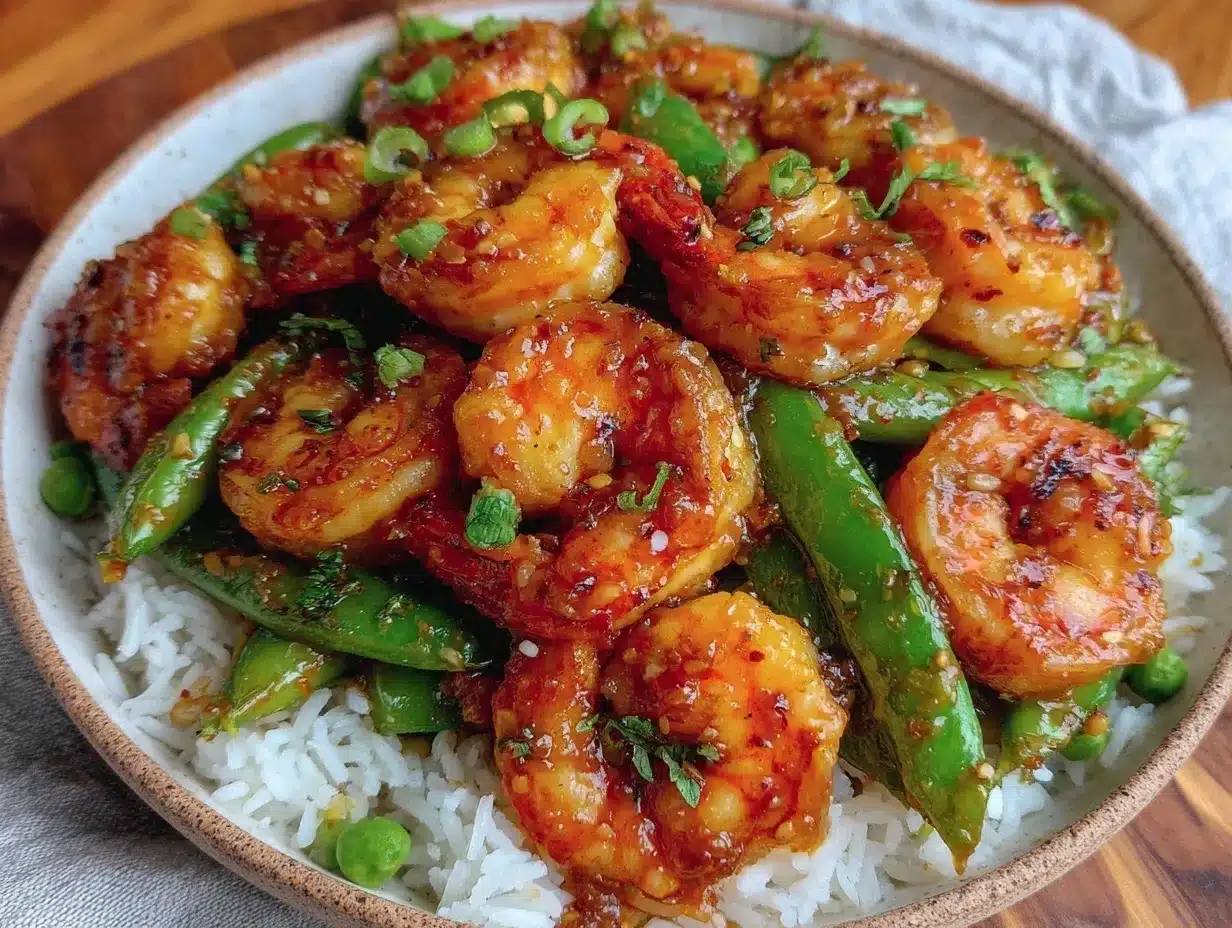 honey garlic shrimp stir-fry preparation steps