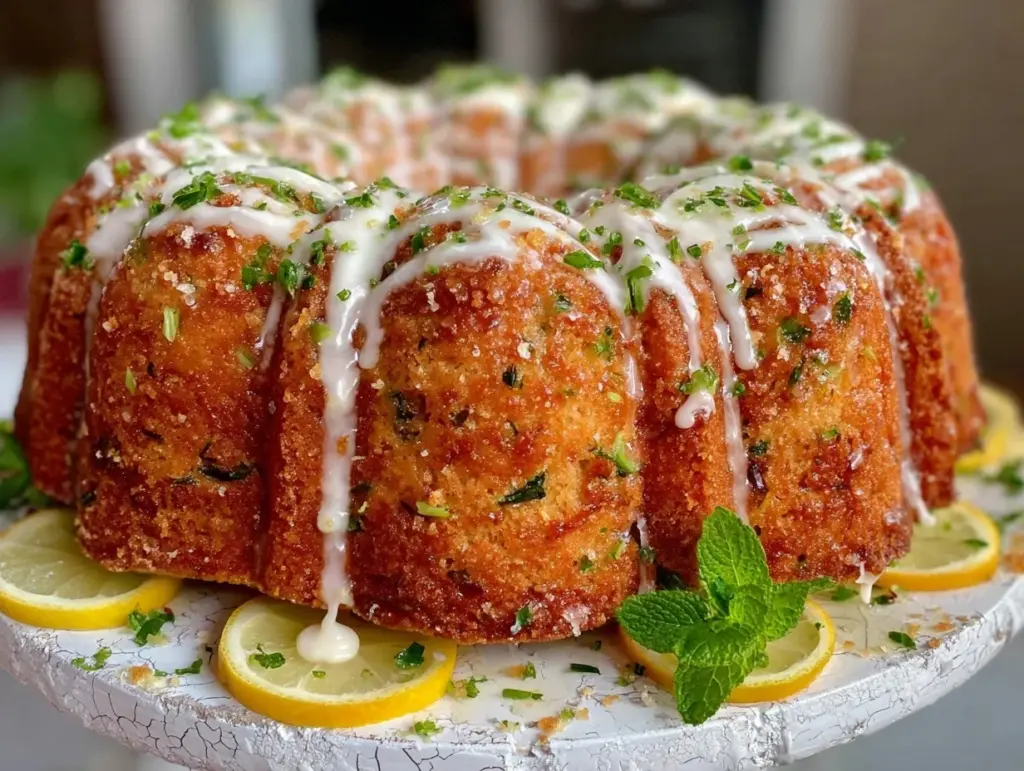 lemon glazed zucchini bundt cake - featured image