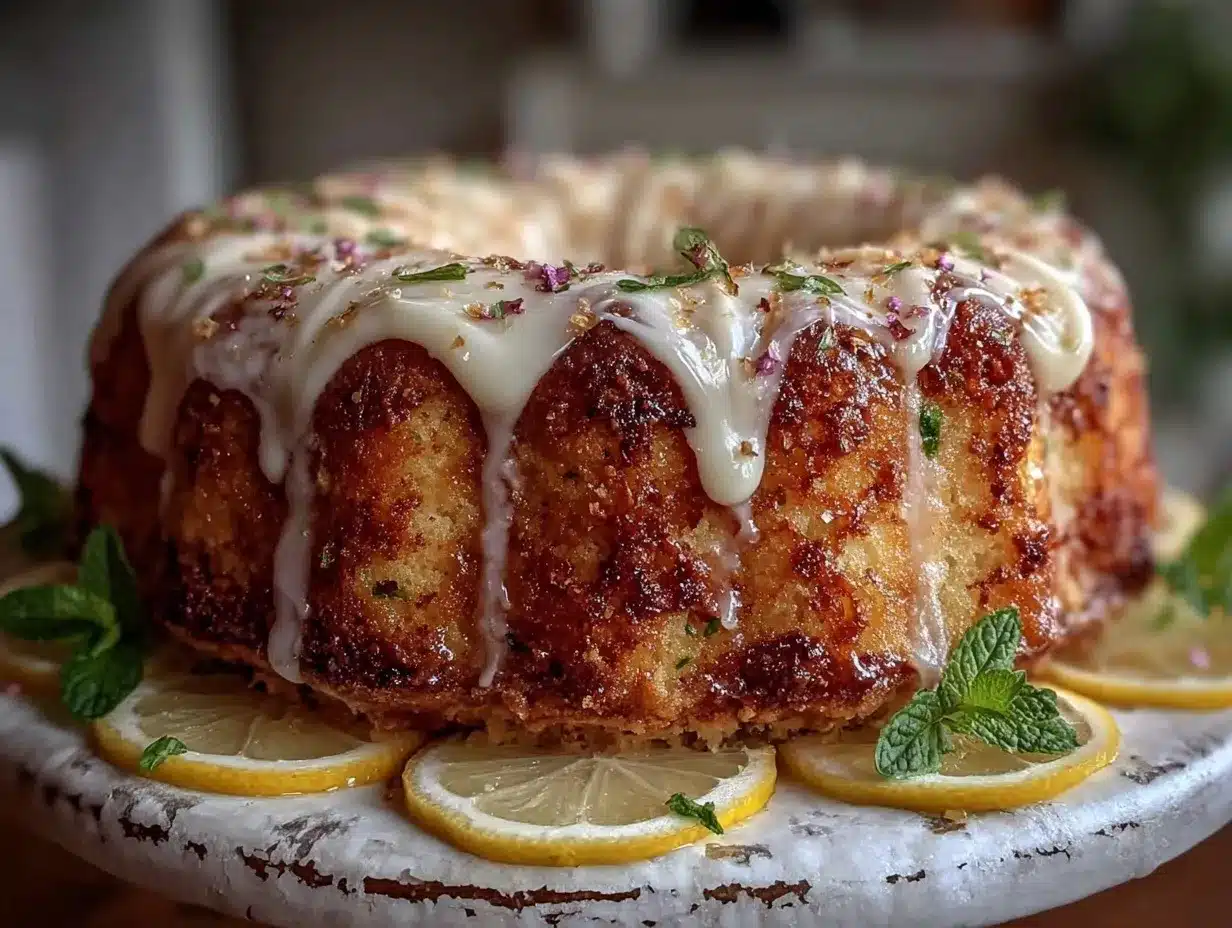 lemon glazed zucchini bundt cake preparation steps