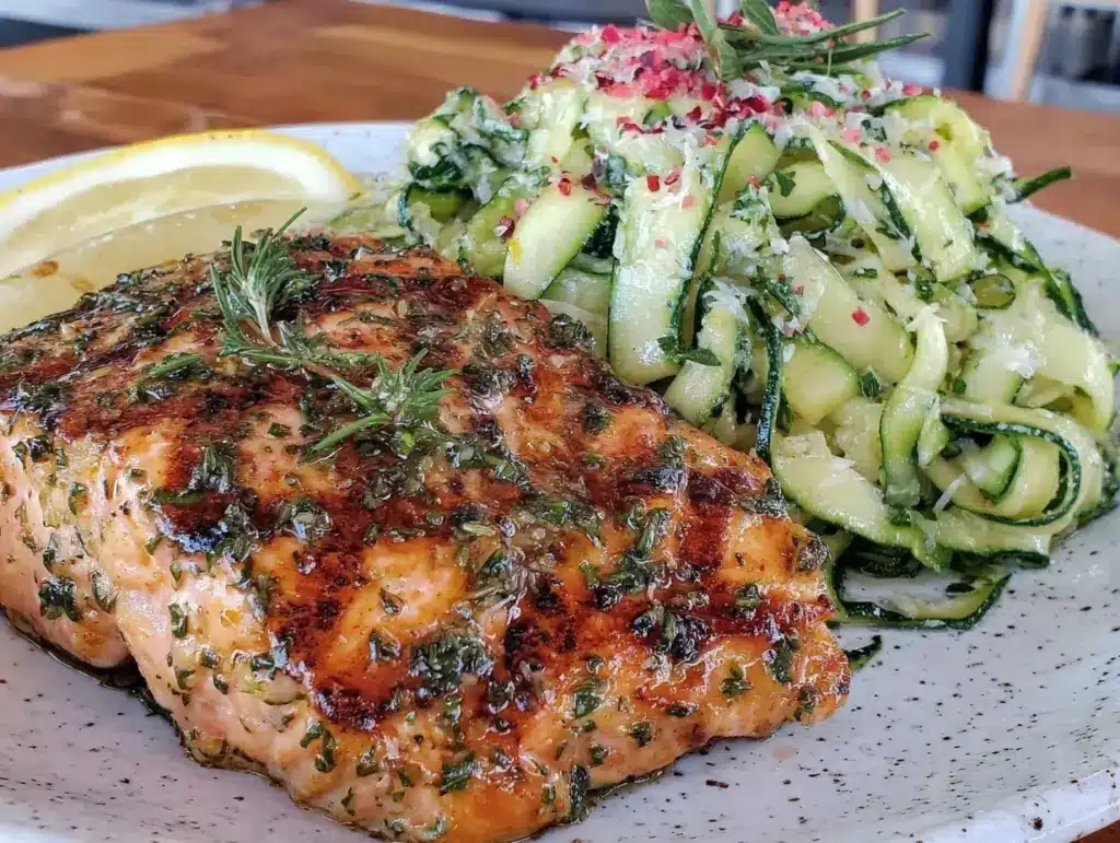 lemon herb grilled salmon - featured image