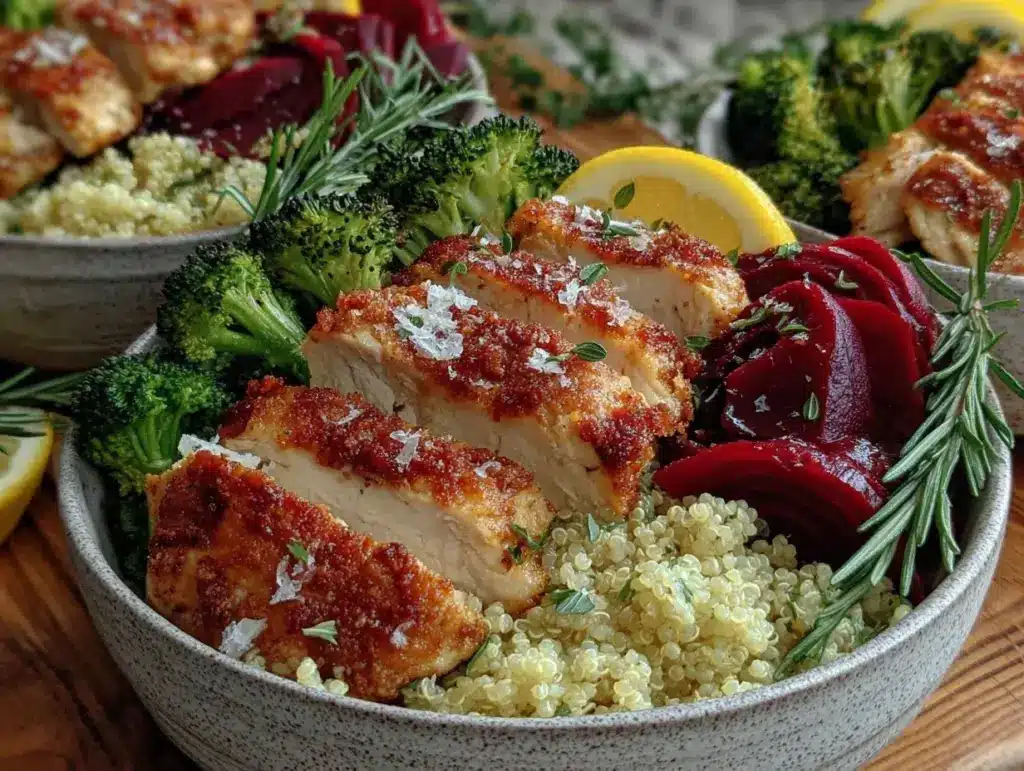 lemon herb meal prep bowls - featured image