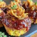 mini brown sugar glazed meatloaf muffins - featured image