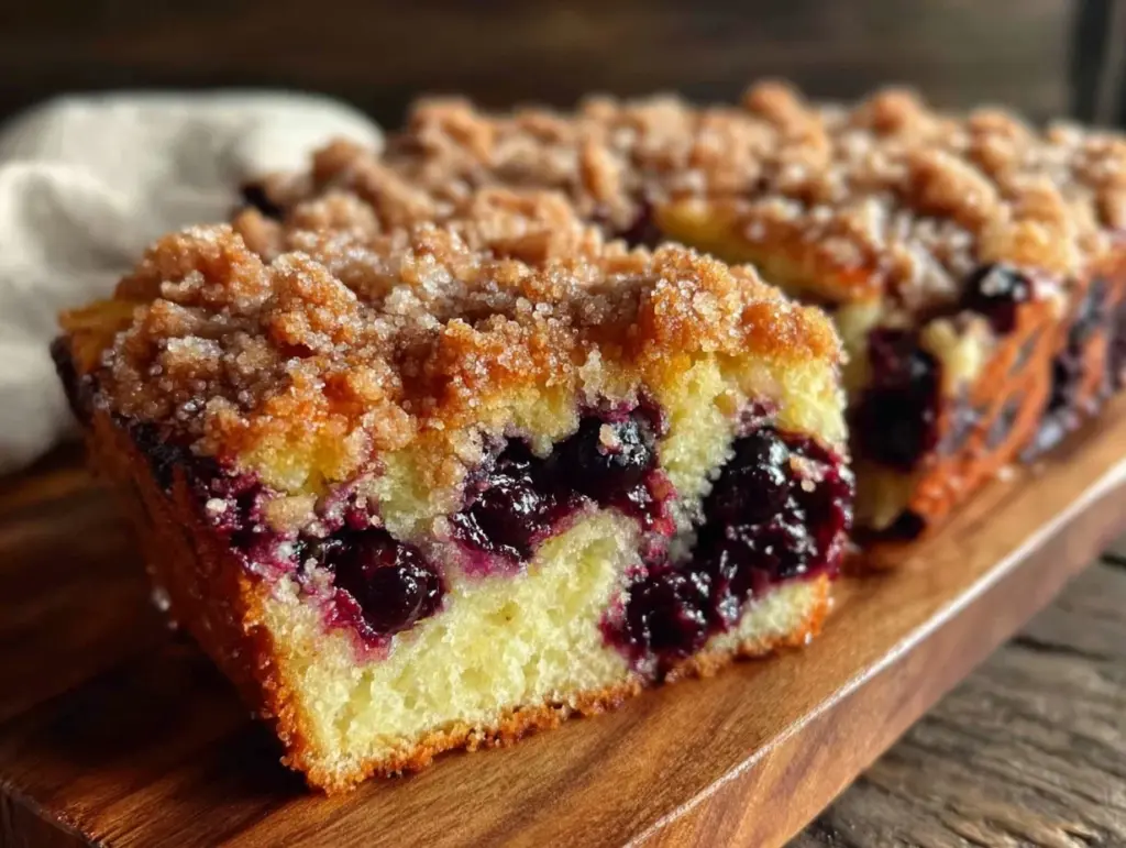 moist blueberry buckle coffee cake - featured image