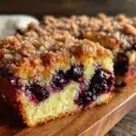 moist blueberry buckle coffee cake - featured image