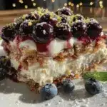 no bake blueberry lemon icebox cake - featured image