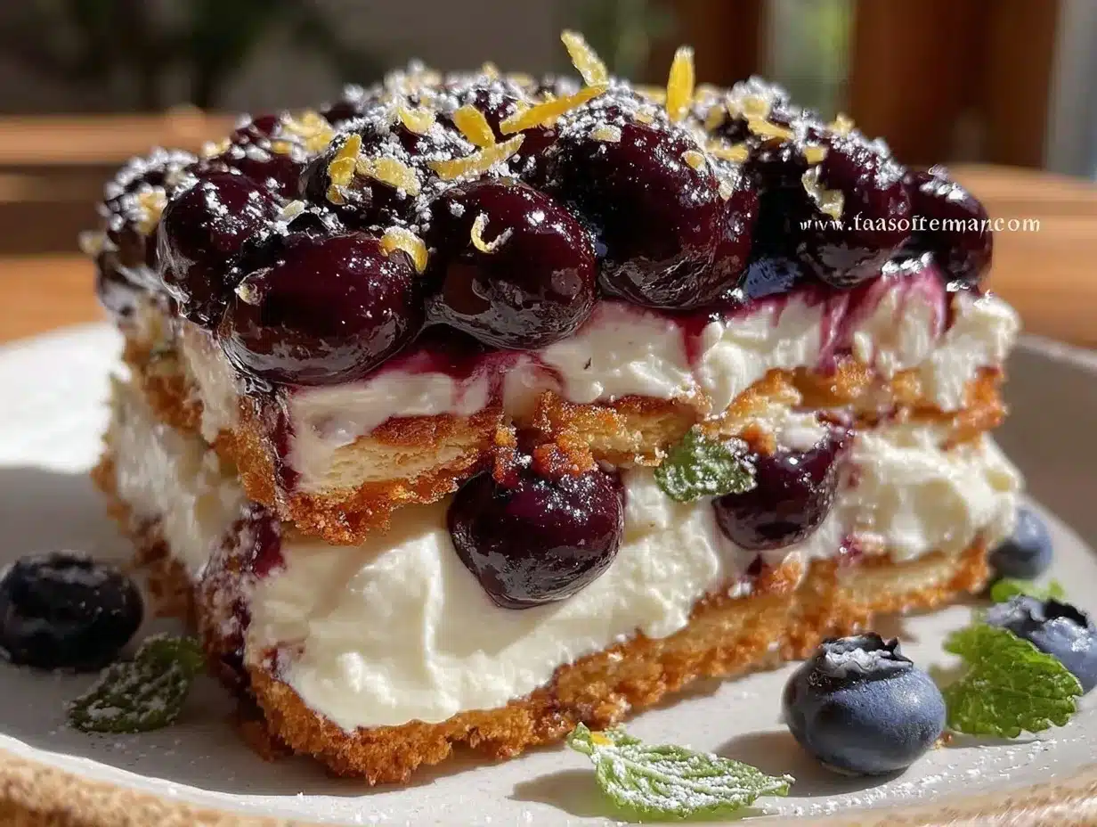 no bake blueberry lemon icebox cake preparation steps