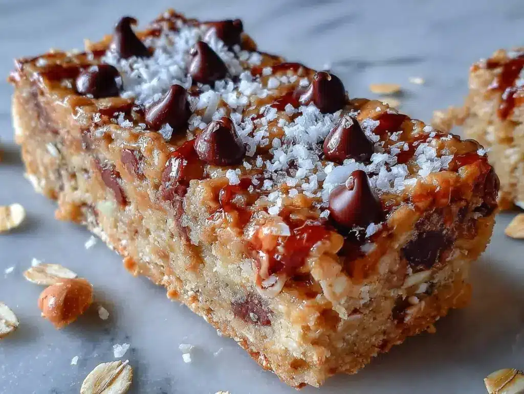 no-bake peanut butter chocolate chip granola bars - featured image