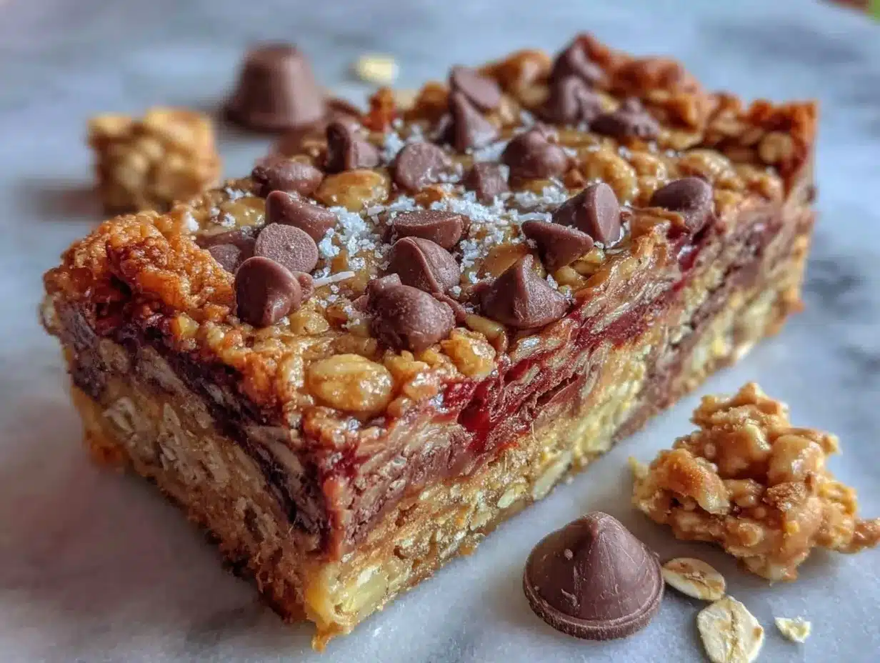 no-bake peanut butter chocolate chip granola bars preparation steps