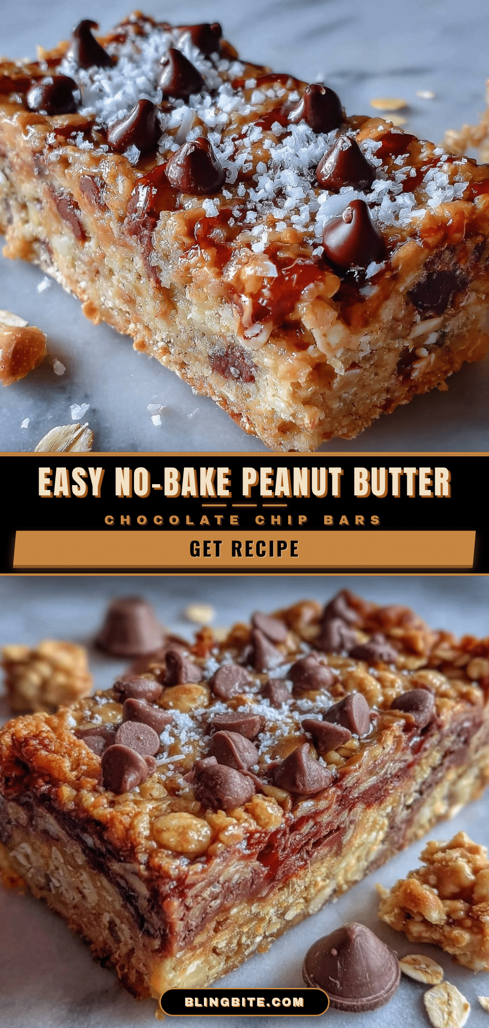 no-bake peanut butter chocolate chip granola bars recipe