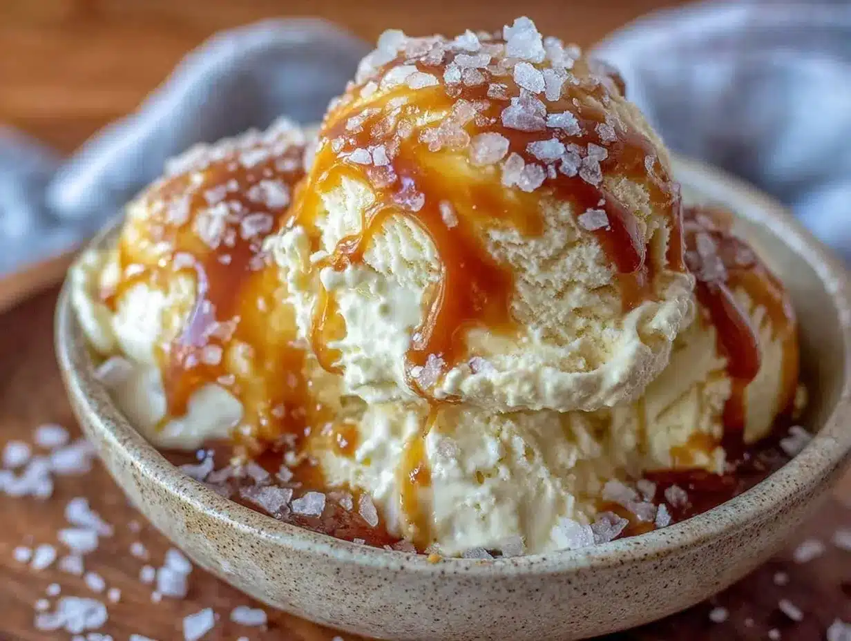 no-churn salted caramel ice cream preparation steps