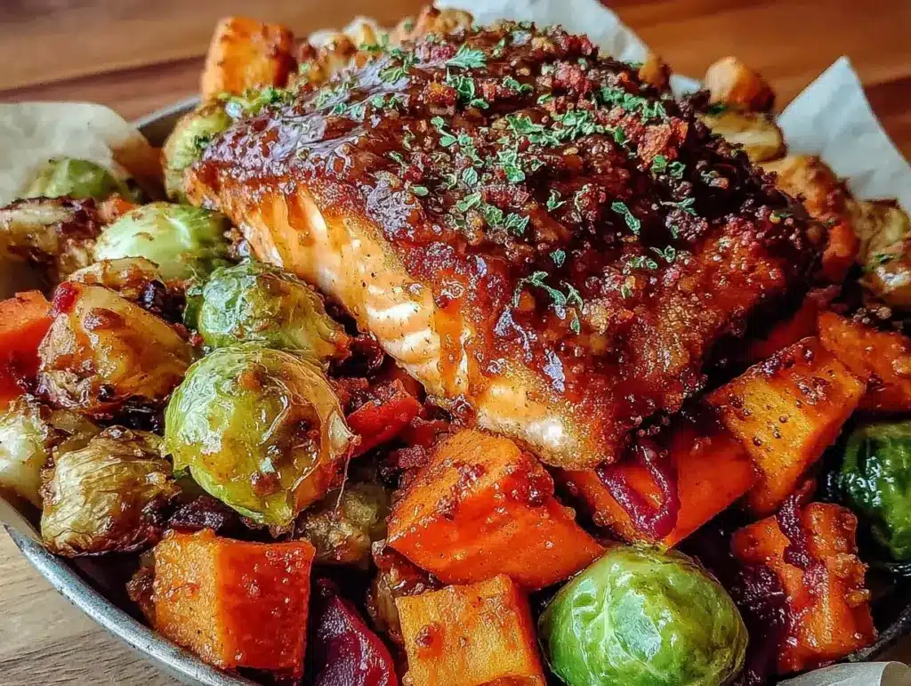 one-pan maple Dijon salmon - featured image