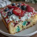 patriotic funfetti poke cake - featured image