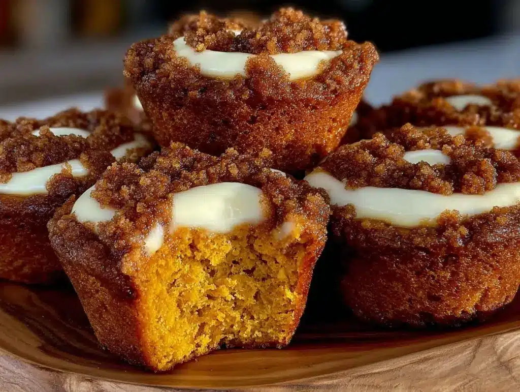 pumpkin cream cheese swirl muffins - featured image