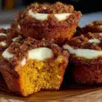pumpkin cream cheese swirl muffins - featured image