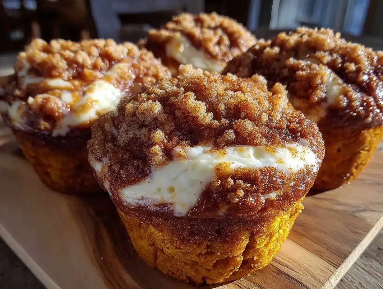 pumpkin cream cheese swirl muffins preparation steps