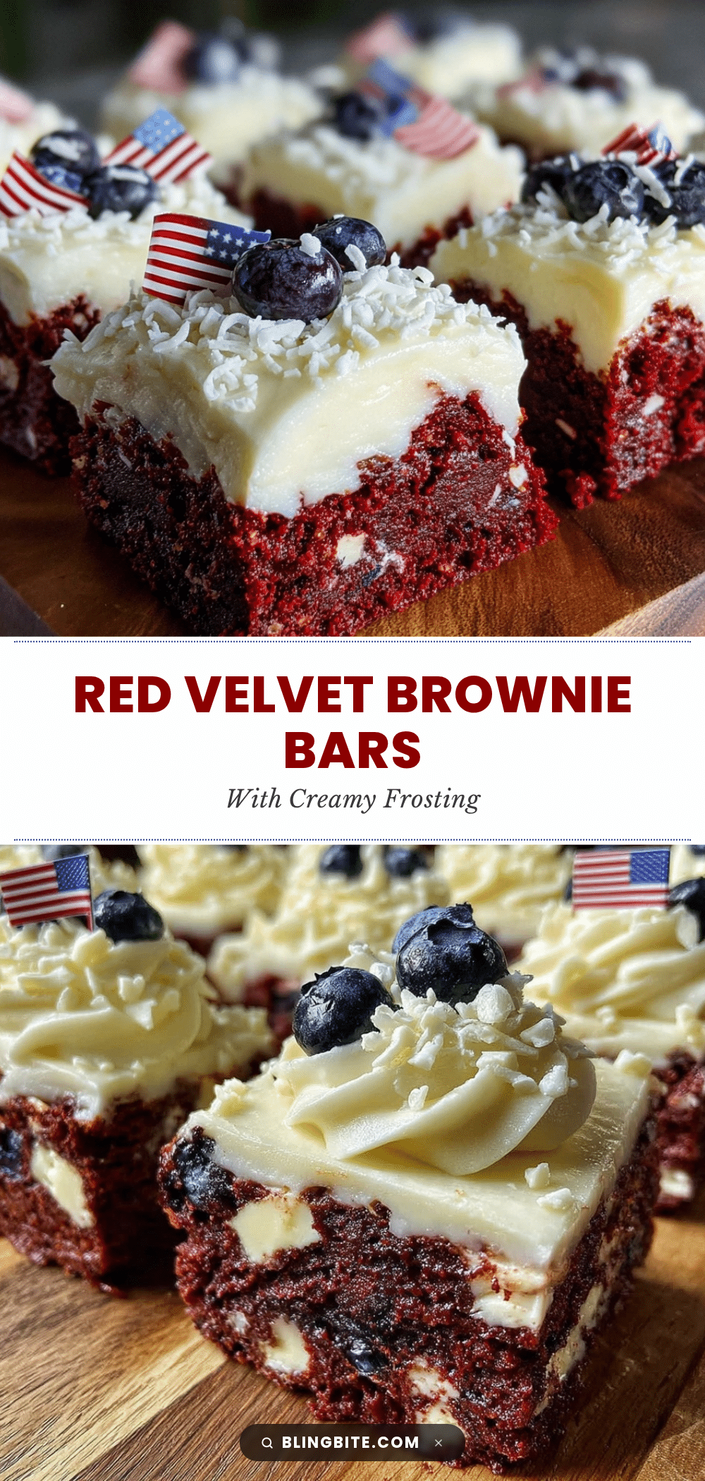 red velvet brownie flag bars recipe