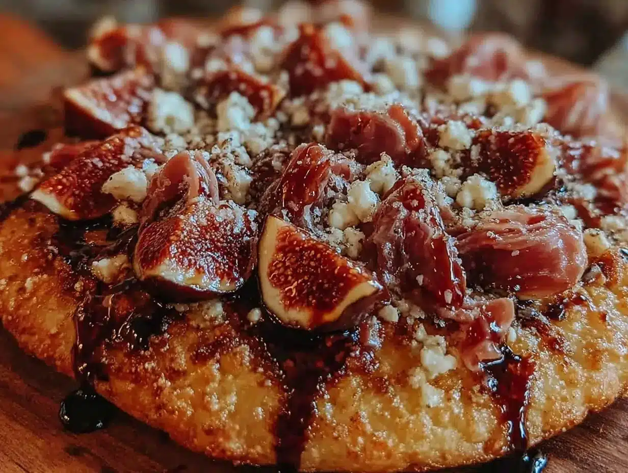 roasted fig and gorgonzola flatbread preparation steps