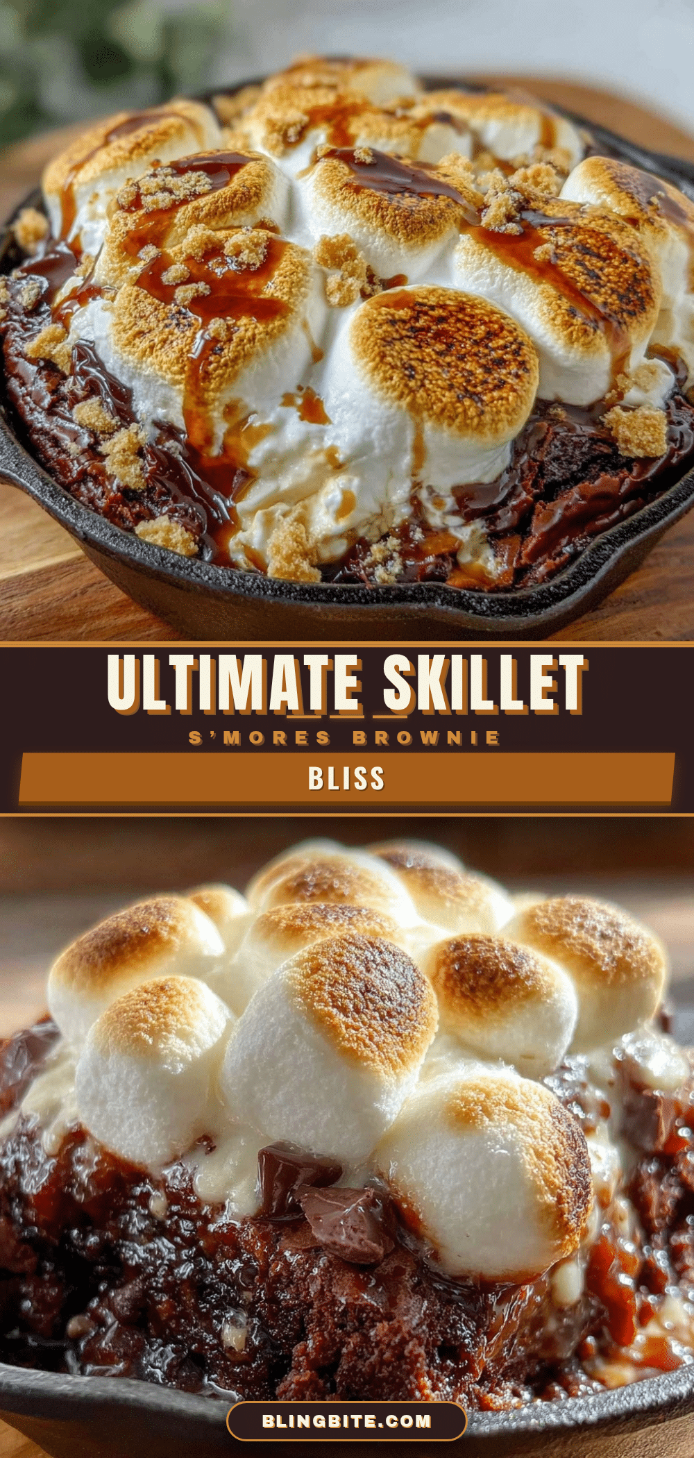 skillet s’mores brownie bliss recipe
