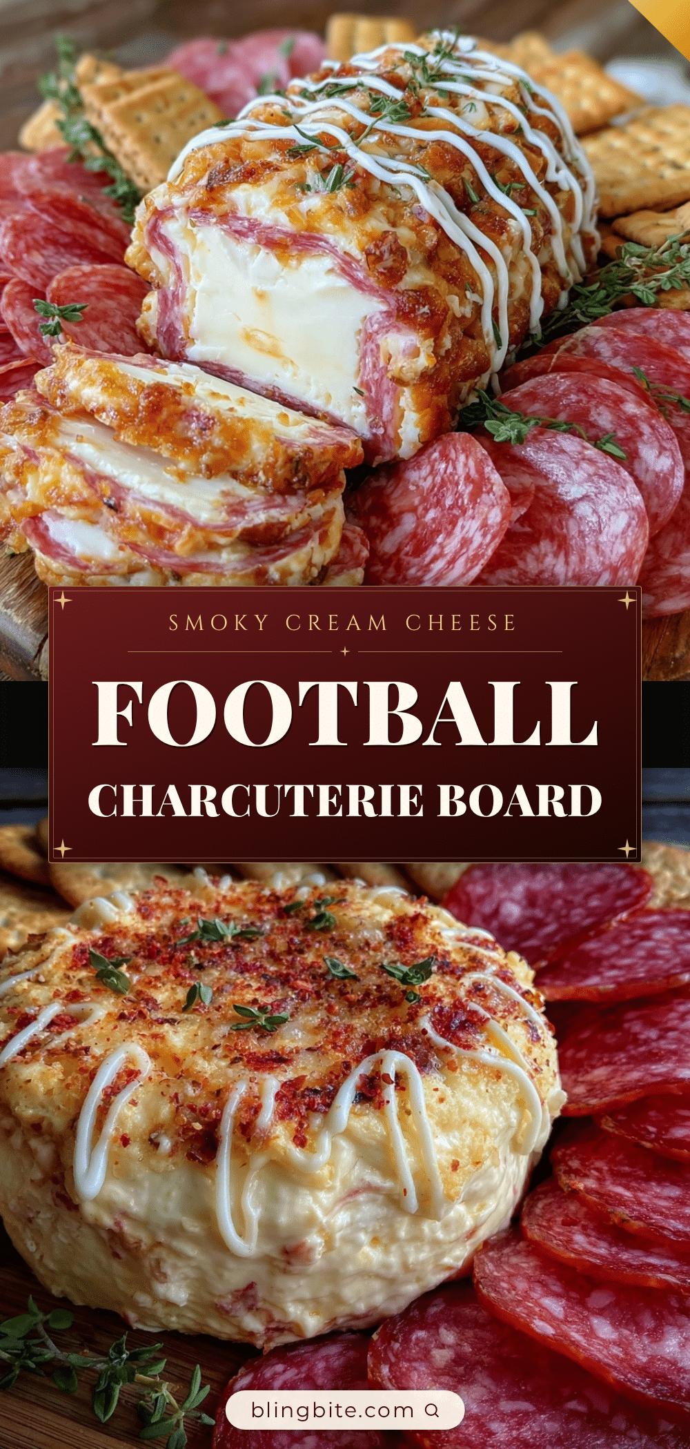 smoked cream cheese football charcuterie board recipe