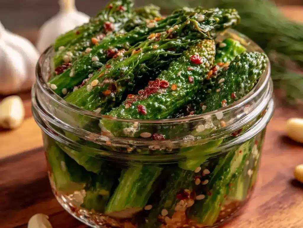spicy garlic dill pickle spears - featured image