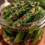 spicy garlic dill pickle spears - featured image