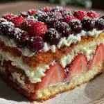 star-spangled blueberry cream cheese flag cake - featured image